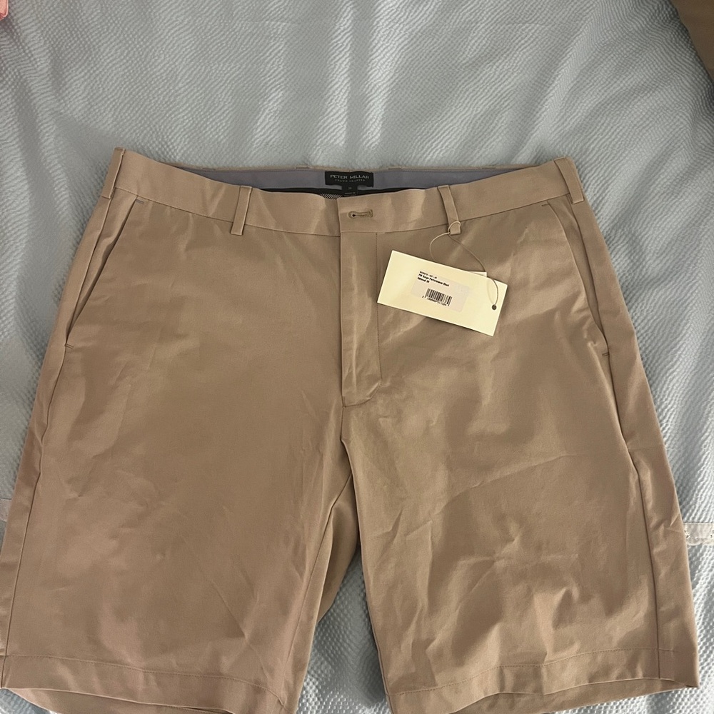 Peter Millar Tan Flat Front Shorts Smart Casual
